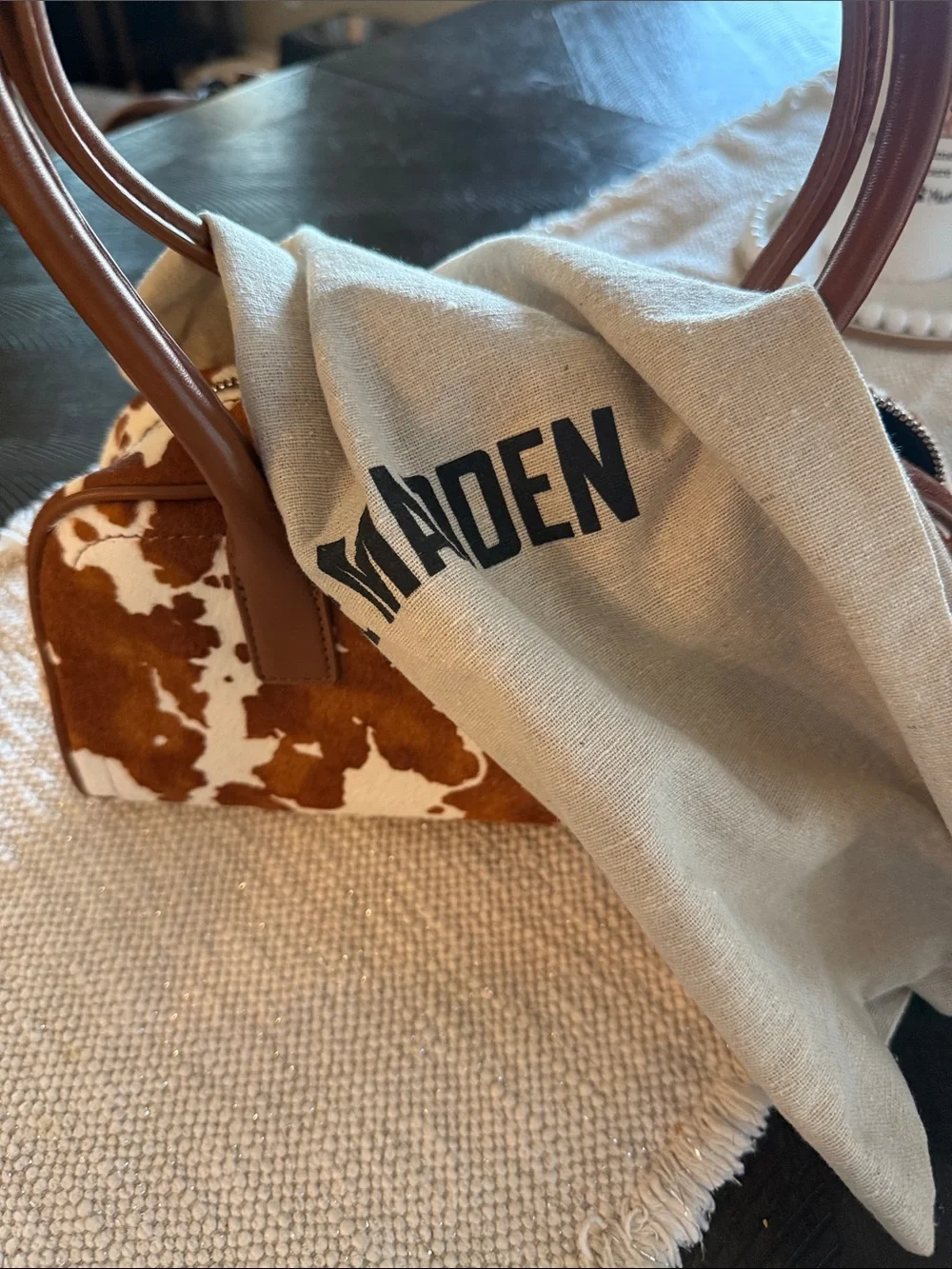 Steve Madden Brown and White Cowhide Women’s bag